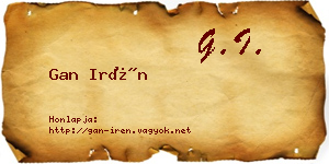 Gan Irén névjegykártya